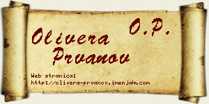 Olivera Prvanov vizit kartica